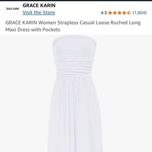 Strapless long white max dress